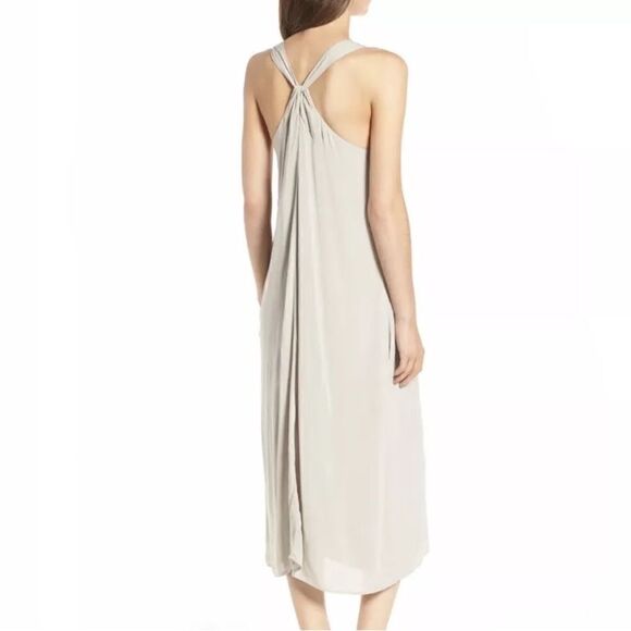 James Perse Gray Twist Back V Neck Dress Casual Maxi Dress S - Picture 1 of 8